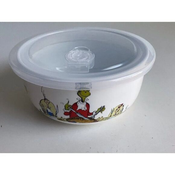 DR. SEUSS HOW THE GRINCH STOLE CHRISTMAS Pressure Lid Container Bowl LARGE NEW - Picture 2 of 9